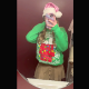 A blonde girl in Christmas attire records herself taking a shit while sitting on a toilet from an overhead, rear position showing clear poop action and product. Presented in 720P vertical HD format. About 6.5 minutes.